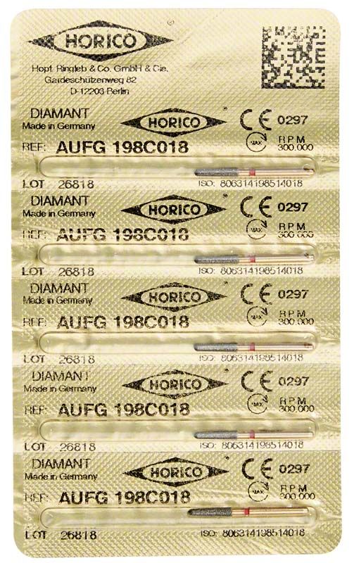 Verpackung mit Löwenschleifer AuFG 198C 018, steril verpackt.