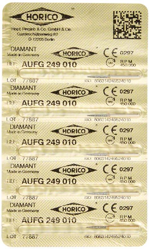 Verpackung von Löwenschleifer AuFG 249 010 mit CE-Kennzeichnung und QR-Code.