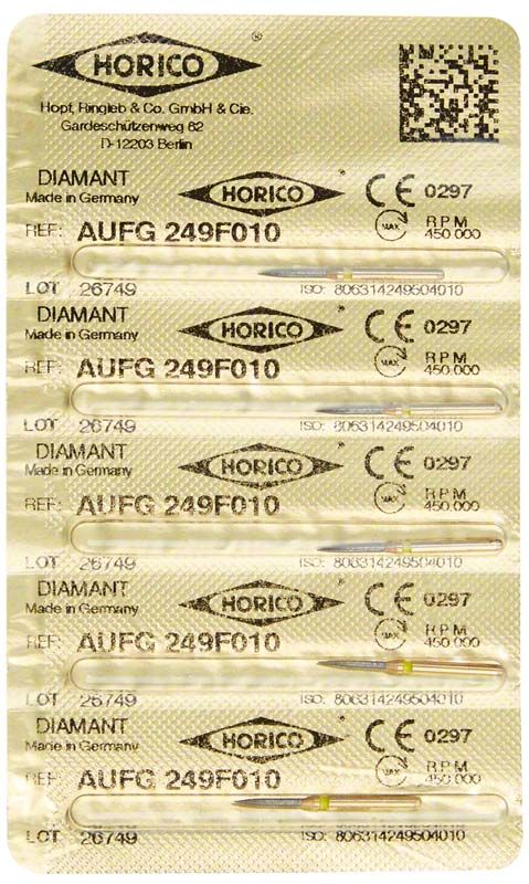 Verpackung der Löwenschleifer AuFG 249F 010 Diamant-Schleifköpfe