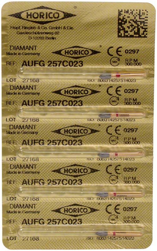 Verpackung mit diamantbeschichteten Schleifinstrumenten Löwenschleifer AuFG 257C 023.