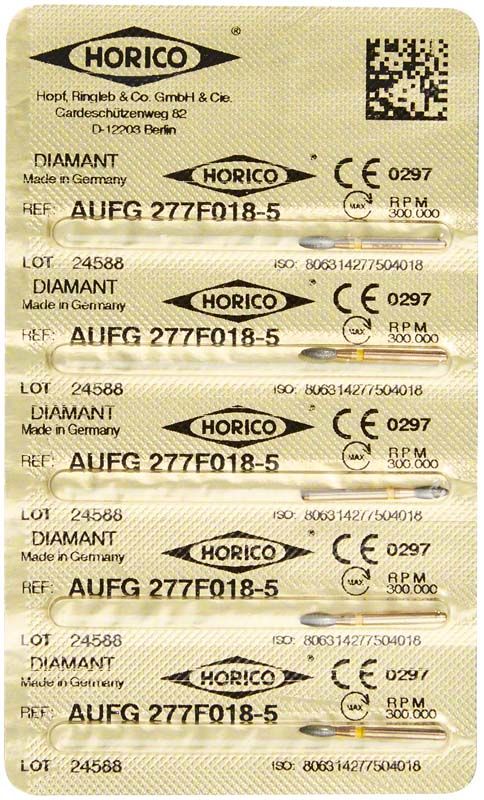 Verpackung von Löwenschleifer AuFG 277F 018 mit fünf Diamant-Schleifern.