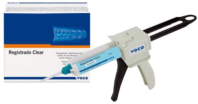 Registrado Clear Silikonkartusche mit Verpackung für Bissregistrierung von Voco.