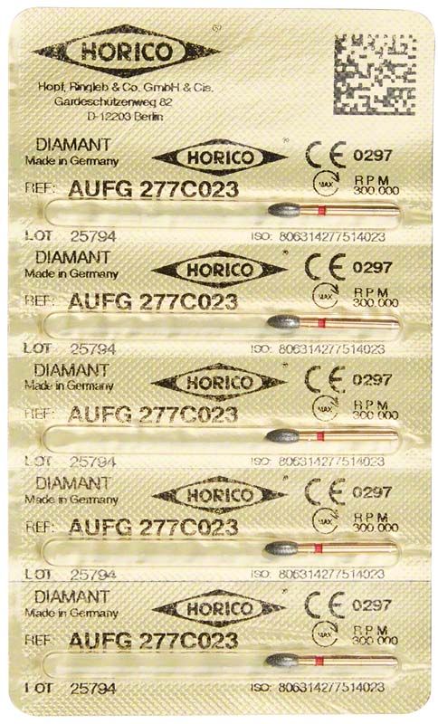 Verpackung von Löwenschleifer AuFG 277C 023 Diamantschleifer für Dentalmedizin.