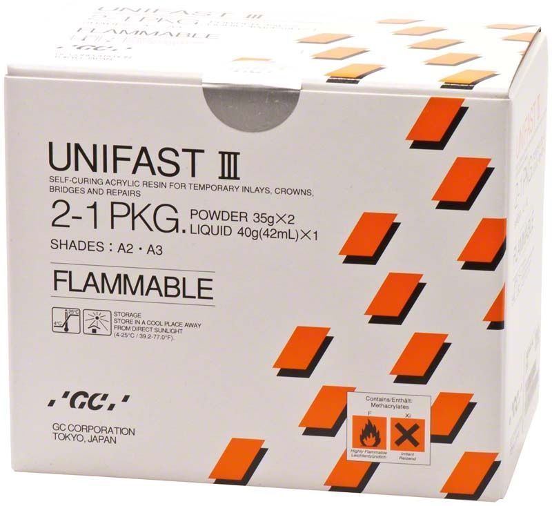 Unifast III Intropackung mit Sicherheits- und Produktinformationen auf der Verpackung.