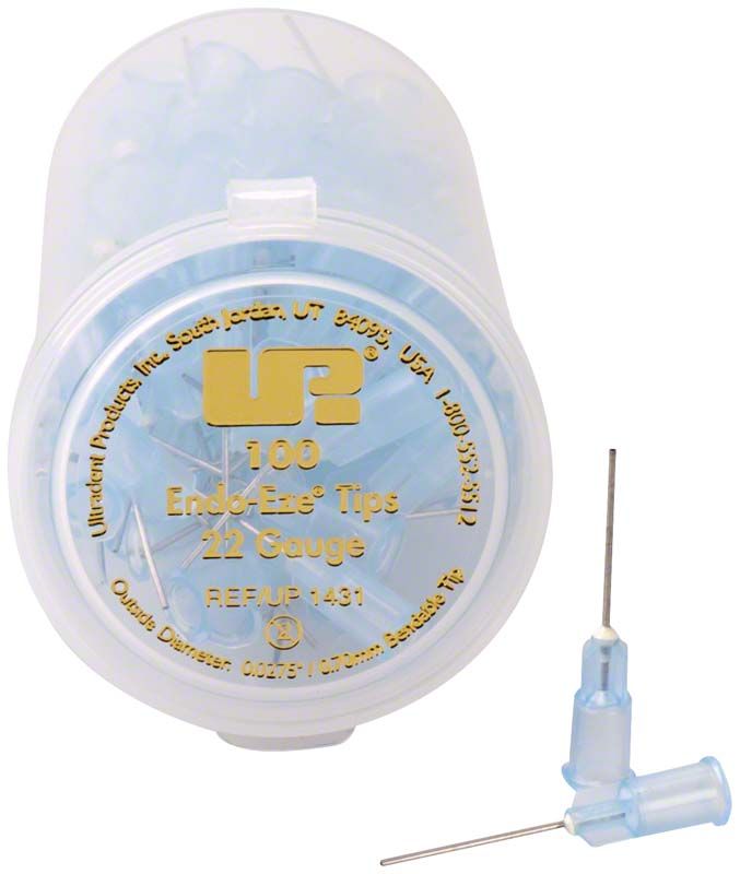 Endo-Eze Tips 22G 0,7 x 19mm in runder Kunststoffverpackung.