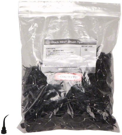 Schwarze gebogene Mini-Bürstenspitzen 1mm in transparenter Verpackung.