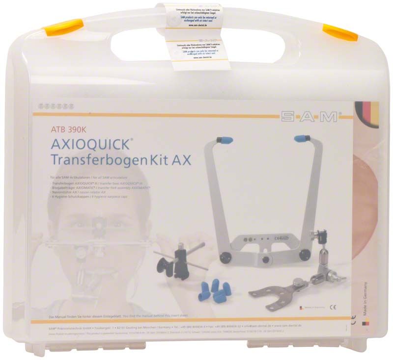AXIOQUICK® Transferbogen AX Kit in transparenter Kunststoffverpackung mit Griff.
