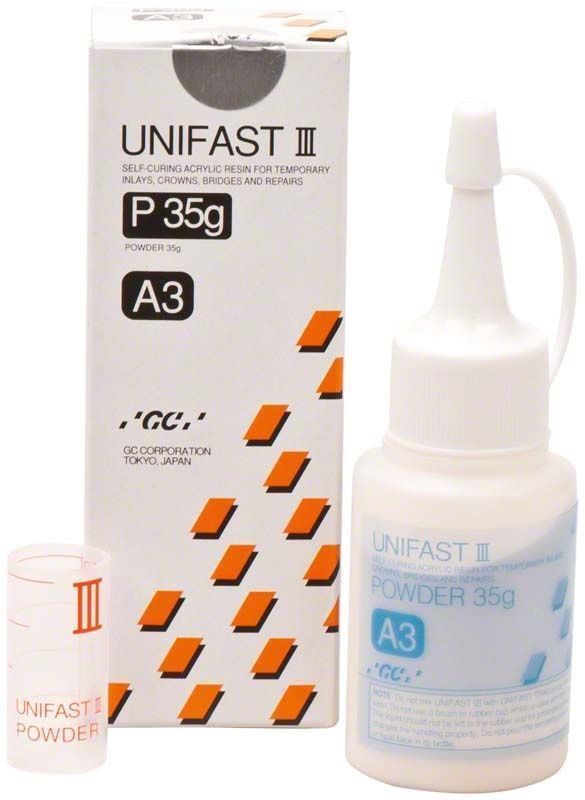 Unifast III Pulver A3 35g Flasche und Verpackung für dentalen Gebrauch