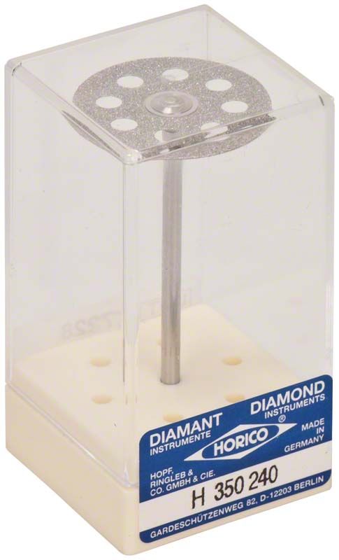 Transparente Verpackung der Diamantscheibe H 350 240 Diaflex von Horico.