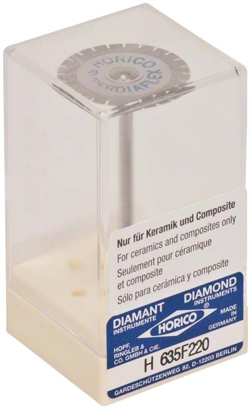 Diamantscheibe SUPERDIAFLEX® H 635F 220 in transparenter Verpackung.