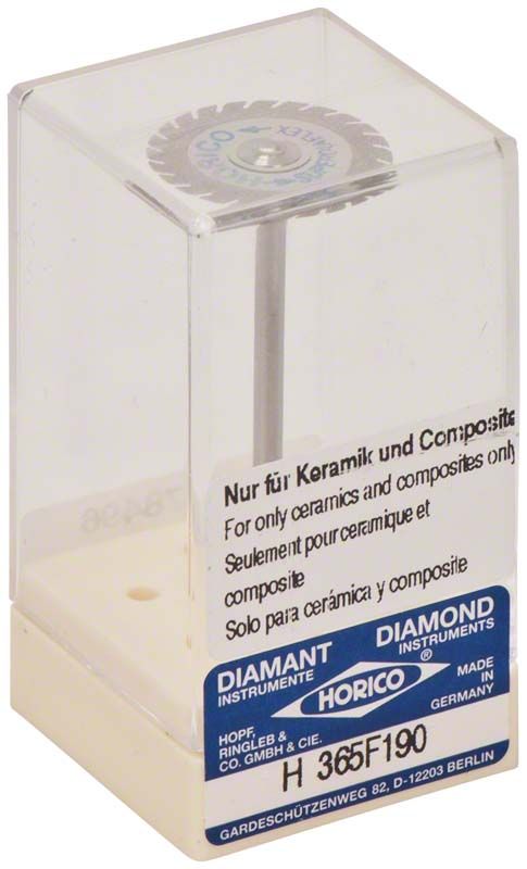 Diamantscheibe SUPERDIAFLEX® H 365F 190 in transparenter Verpackung.