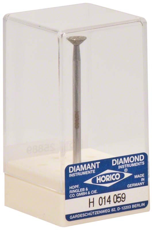 Diamant-Schleifinstrument H 014 059 in transparenter Verpackung.