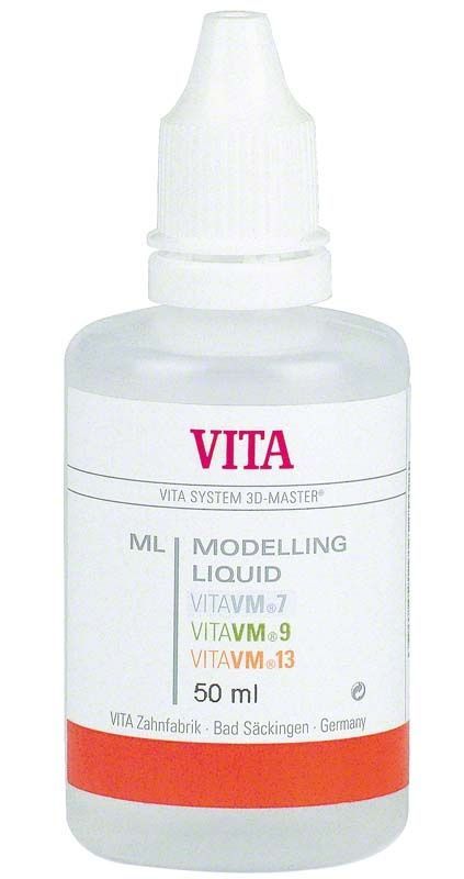 Vita VM Modelling Liquid 50ml Flasche mit Aufdruck und Dosierspitze.