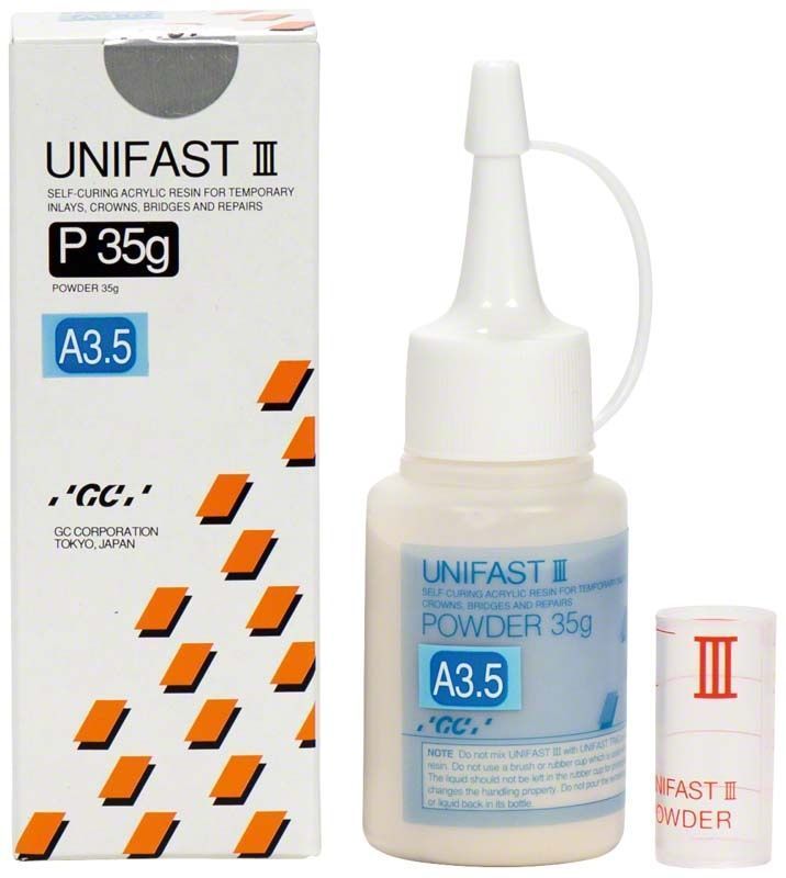 Unifast III Pulver A3,5 35g Flasche und Verpackung mit Beschriftung.