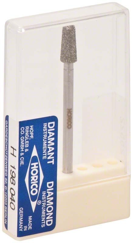 Diamant-Schleifinstrument H 198 040 in transparenter Kunststoffbox.