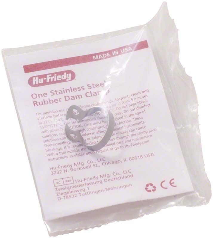 Verpackung der Kofferdam-Klammer Satin Steel Figur W2 für Prämolaren.