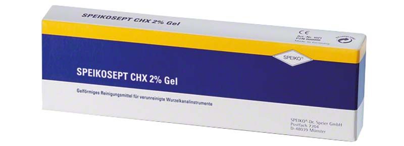 SPEIKOSEPT CHX 2% Gel in Verpackung mit Produktdetails.