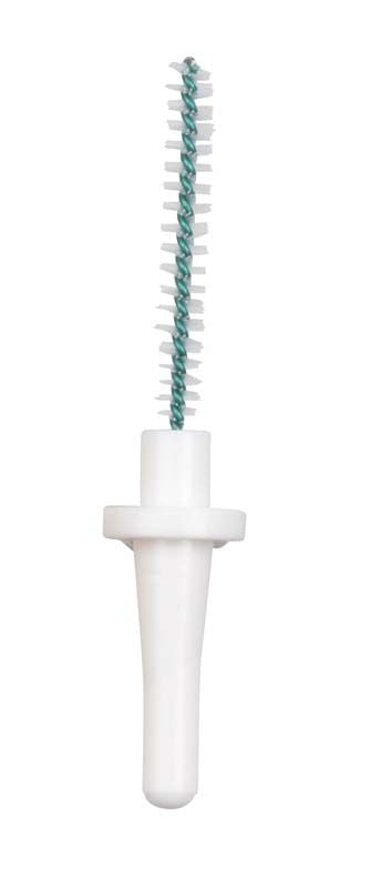 Interdentalbürstenhalter mit ultrafeiner Bürste und beschichtetem Spezialdraht.