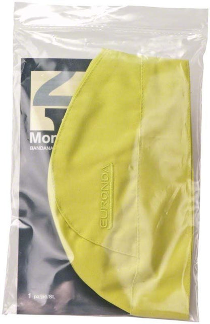 Monoart Bandana Kopfhaube in hellgrüner Farbe, verpackt in Kunststoffhülle.
