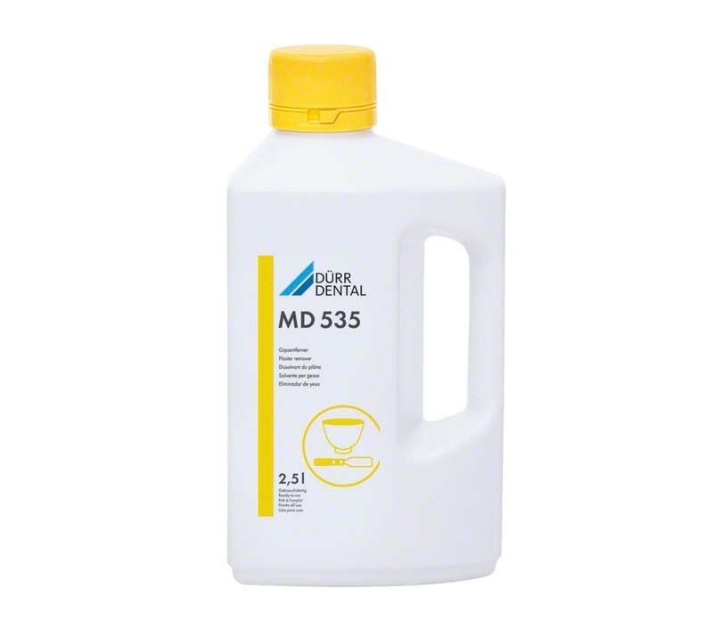 MD 535 Ultraschallreinigungslösung, 2,5 Liter Flasche mit gelbem Deckel.