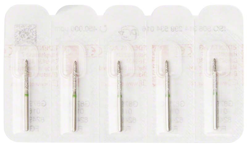 Diamantbohrer FG 879KG 016 in Blisterverpackung, vier Stück.