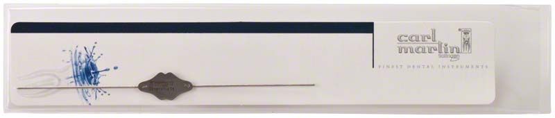 Kieferhöhlensonde BOWMAN mit silbernem Knopf auf weißem Hintergrund.