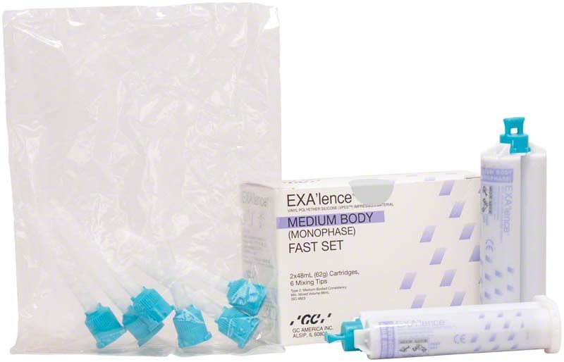 Exalence Kartuschen 2x48ml mit Verpackung und Mischdüsen.