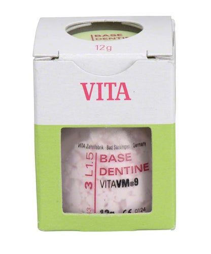 VM9 3D Base Dentin 12g im Karton mit Sichtfenster und Aufschrift "3L1.5".