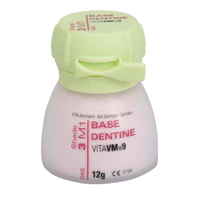 VM9 3D Base Dentin 12g 3M1 Flasche mit grünem Verschluss.