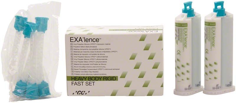 Exalence heavy rigid body Kartuschen 2x48ml mit Zubehör und Verpackung.