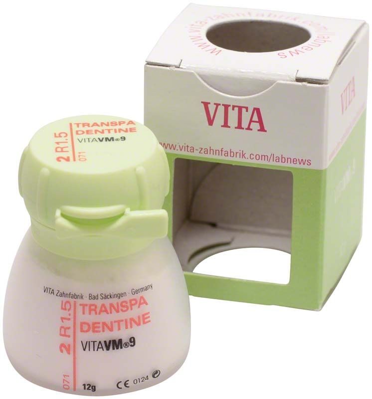 Keramikpulverflasche VM9 3D Transpa Dentin 12g 2R1.5 mit Verpackung.