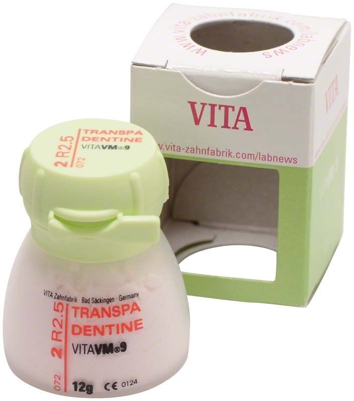 Transpa Dentin VM9 2R2.5, 12g, mit Verpackung.