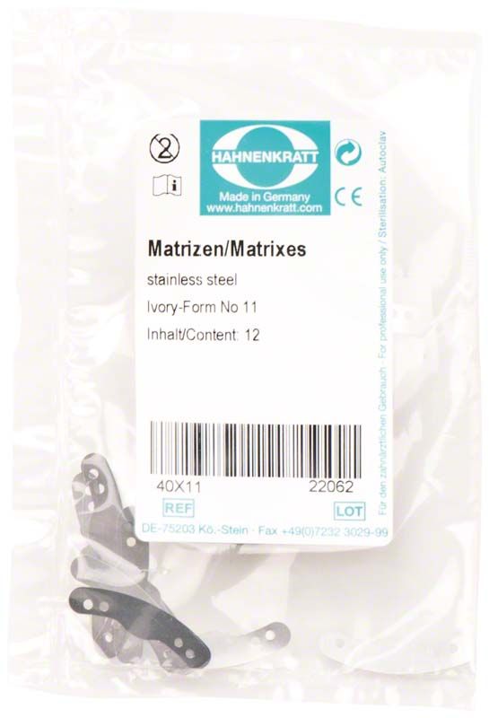 Matrizenband-Packung aus Edelstahl mit 12 Stück, Figur 11.