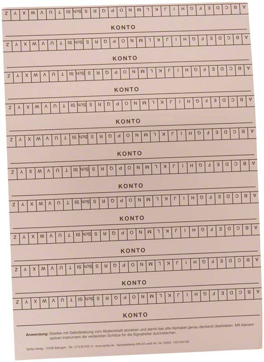 Image of Alphabetleiste DIN A5-Karteikarte selbstklebend weiß