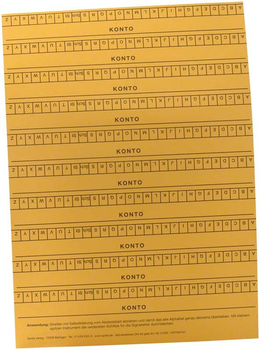 Image of Alphabetleiste DIN A5-Karteikarte selbstklebend gelb