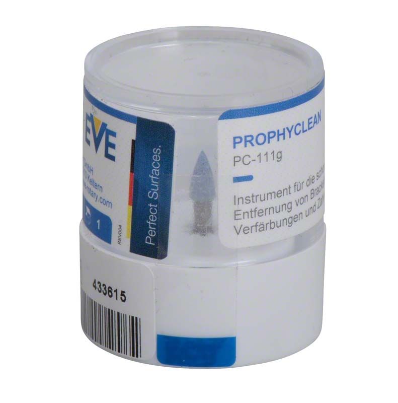 EVE PROPHYCLEAN® Granate PC111G in transparenter Kunststoffverpackung mit Etikett.