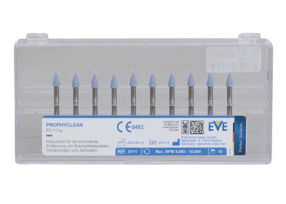 Prophylaxe-Polierer EVE PROPHYCLEAN blau, 10 Stück in Kunststoffverpackung.