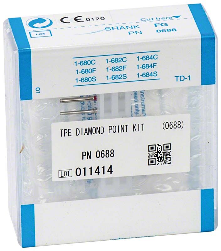 Verpackung des TPE Diamant FG Sets mit Produkt- und Lotnummer.