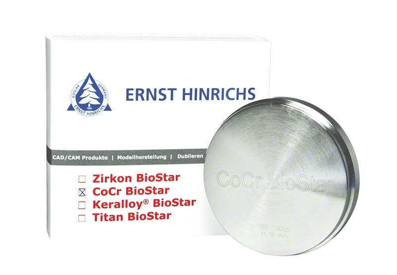 CoCr BioStar Fräsblank aus Kobaltbasislegierung für Zahntechnik.