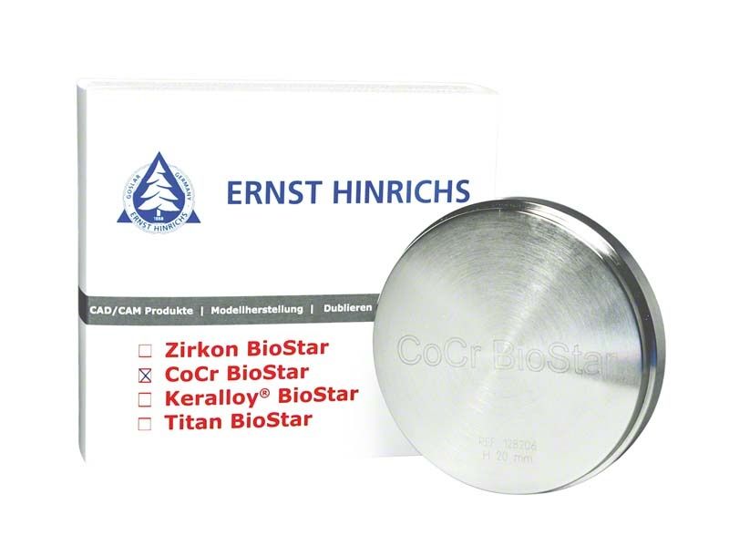 CoCr BioStar Metallblock mit Verpackung von Ernst Hinrichs.