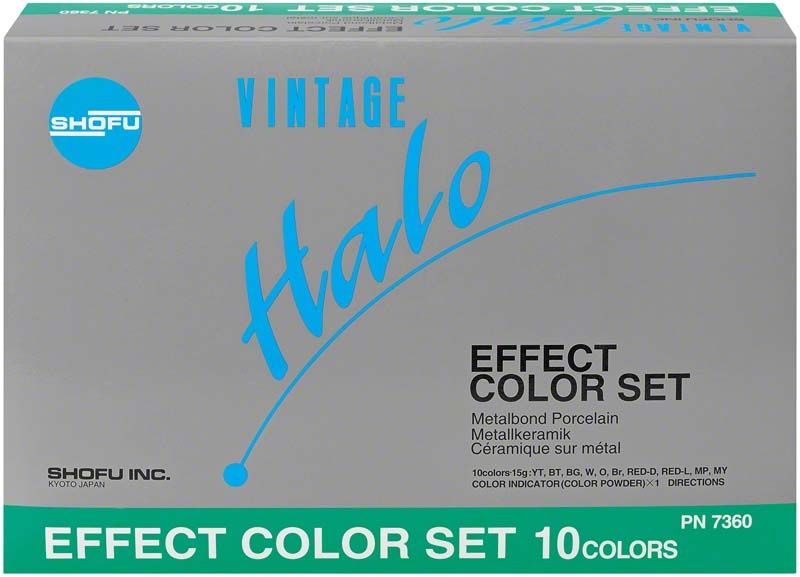 Verpackung des VINTAGE Halo Sets Effect Color Set mit 10 Farben.