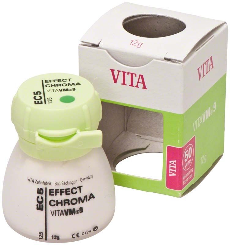Keramikpulver VM9 Effect Chroma 12g EC5 mit Verpackung.