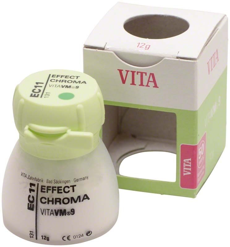 Behälter mit VM9 Effect Chroma 12g EC11 neben passender Verpackung.