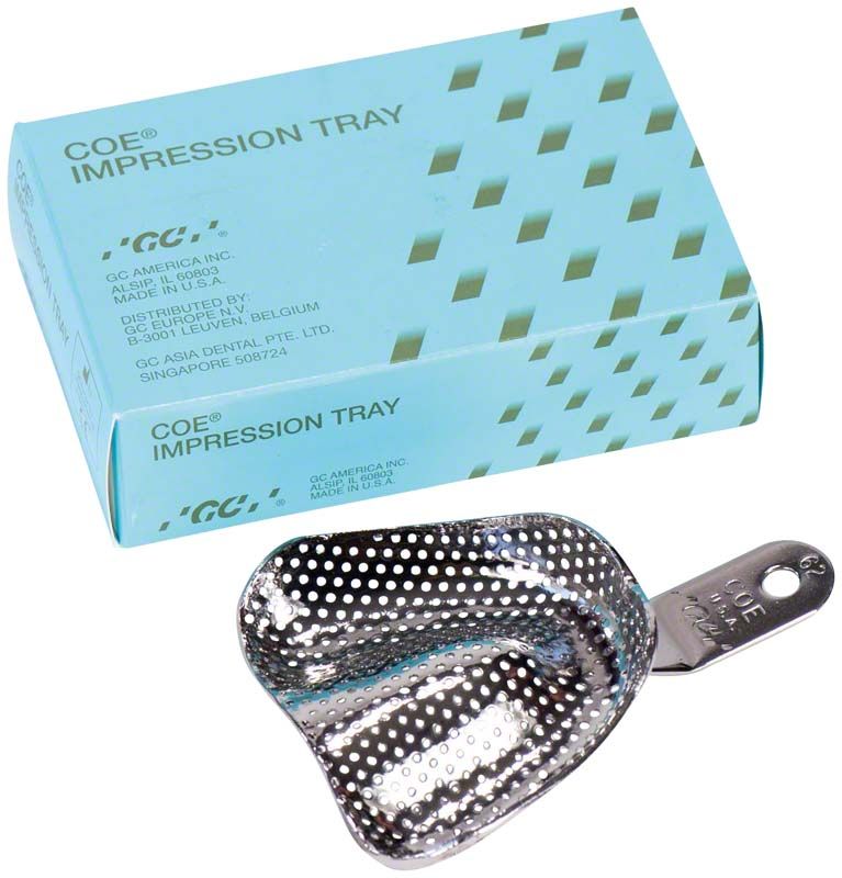 Metall-Löffel Gesamtbogen unbezahnt, Größe OK large, vor Verpackung.