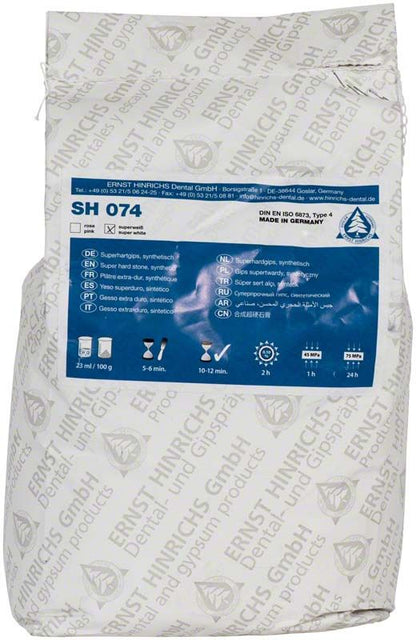 SH 074 synthetischer Superhartgips 5 kg in weißer Verpackung.