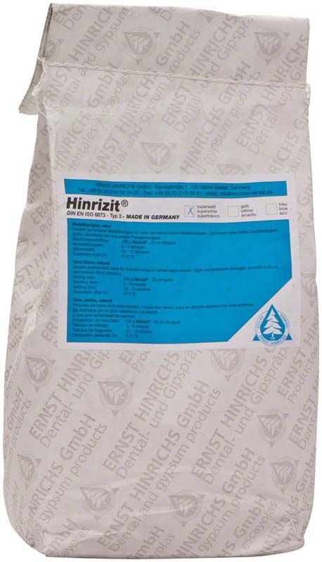 5kg Beutel Hinrizit® Modellhartgips für kieferorthopädische Anwendungen.
