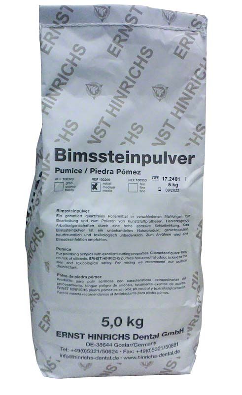 Bimssteinpulver mittel 5kg Verpackung von Ernst Hinrichs GmbH.