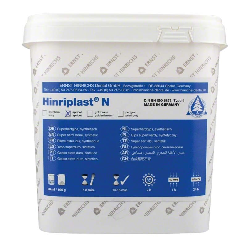 Hinriplast® N Aprikose 5kg Eimer mit Produktinformationen und Herstellerlogo.