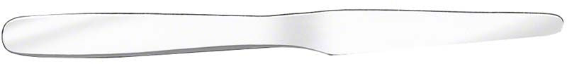 Metallischer Anmischspatel mit flacher und breiter Klinge.