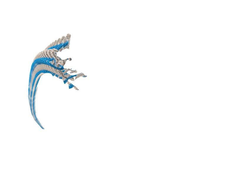 Ultrapak CleanCut Retraktionsfaden in Nahaufnahme mit gestrickter Struktur.